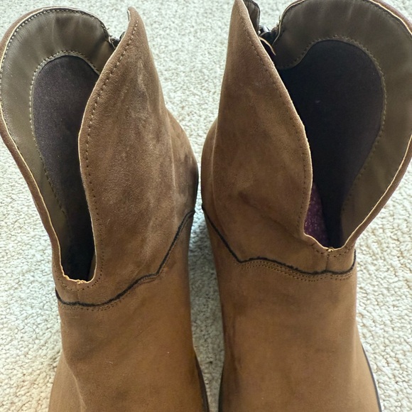 Geewawa Western Women’s Faux Suede Zip Brown Ankle Booties Women’s 8 1/2M  EUC - Picture 5 of 10